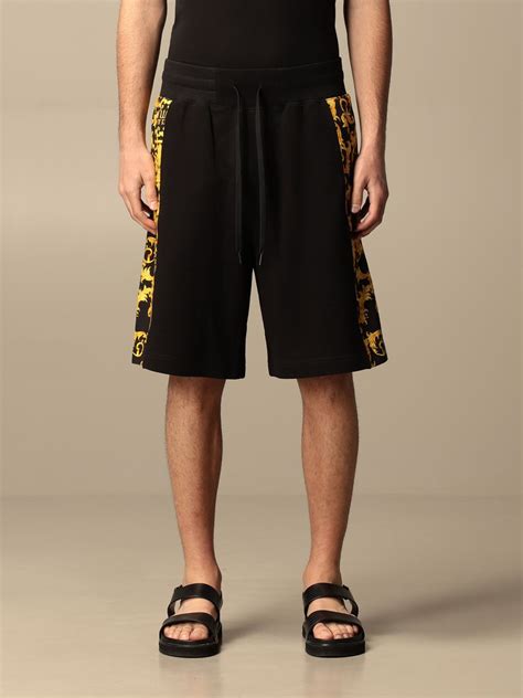 versace leather pants mens|Versace denim shorts.